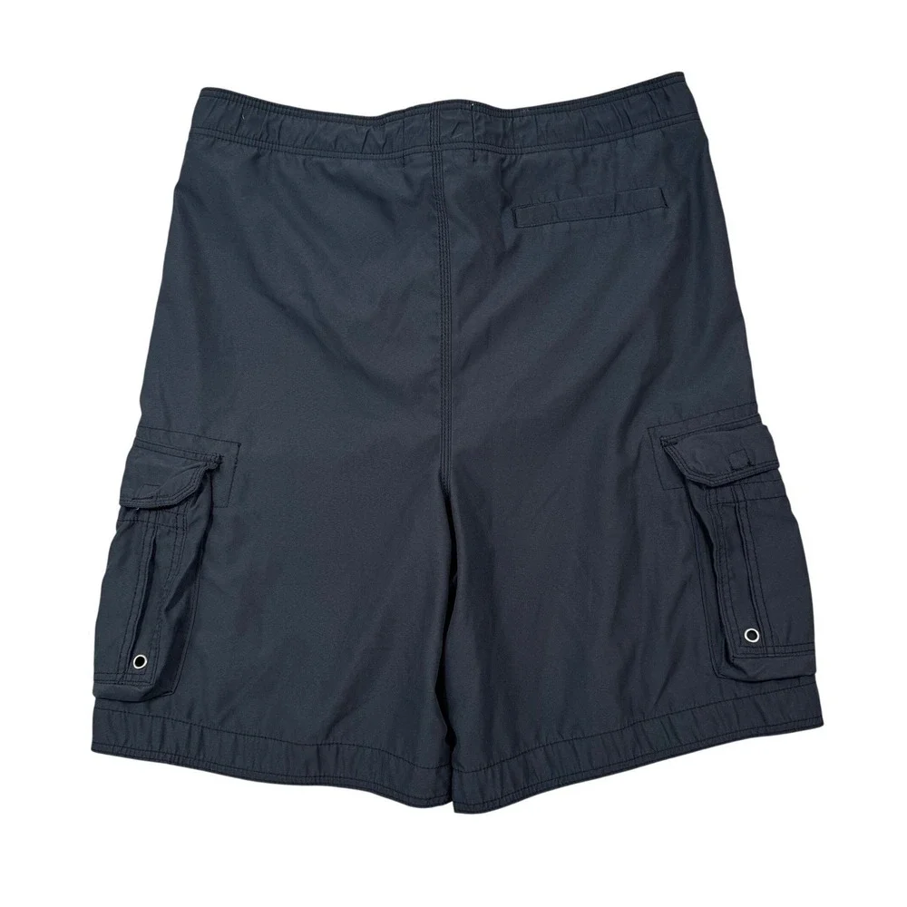 VTG Y2K Hollister Men XL Cargo Board Shorts Navy Blue Swim Trunks 1922